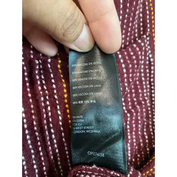 Anthropologie Isadora Long Sleeve Striped Button-Back Popover Tunic Top Size XS - Picture 4 of 8